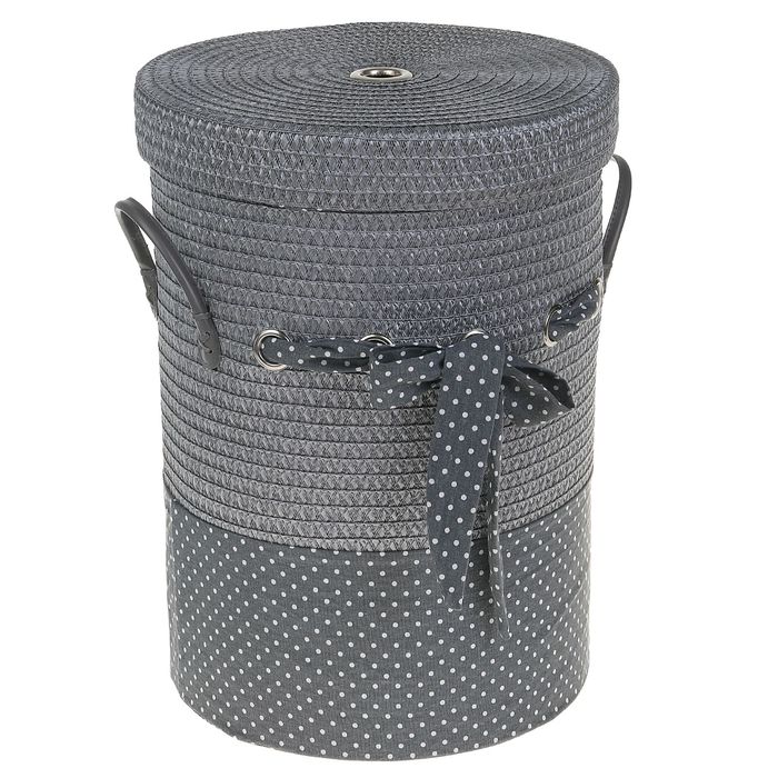 Корзина для белья, плетеная, круглая "Грей" 40х40х55 см