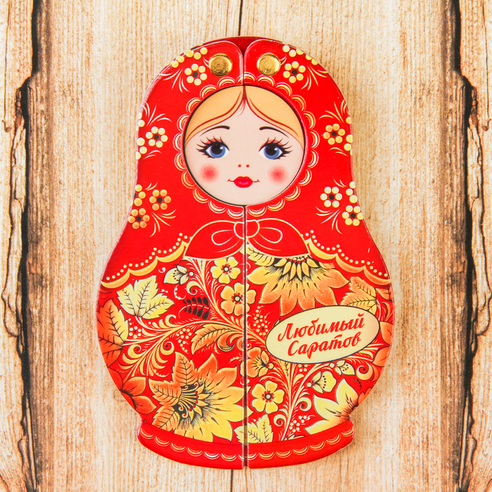 Магнит раздвижной в форме матрёшки «Саратов»