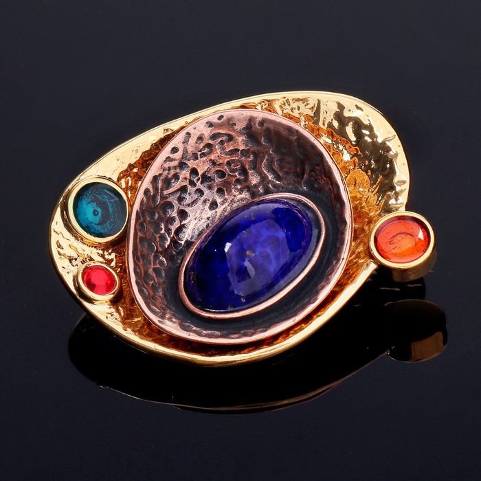 Брошь "Дубхе", цветная в золоте с медью