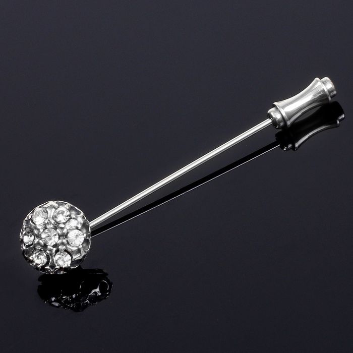 Брошь "Малинка", цвет белый в чернёном серебре