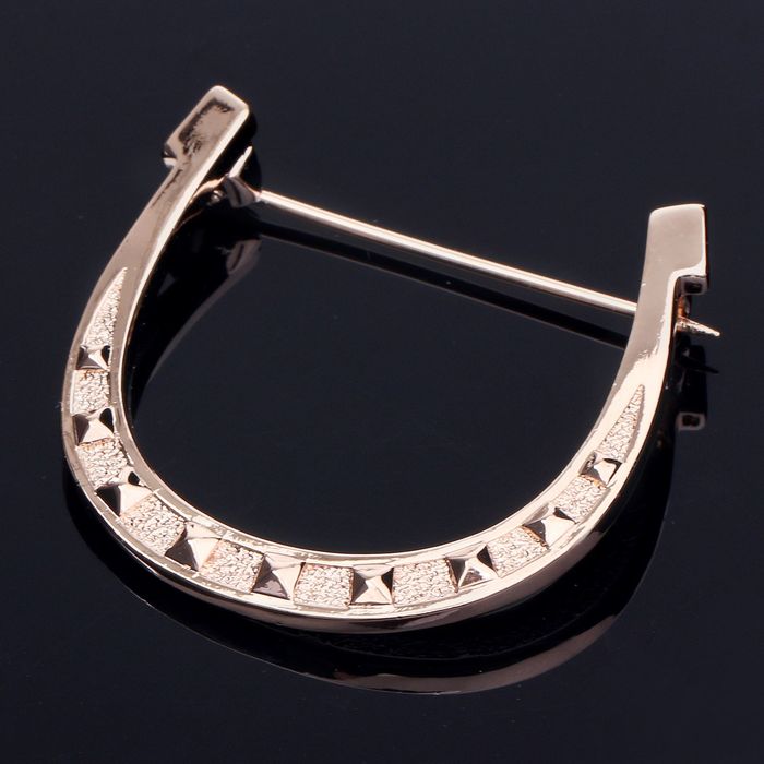 Брошь "Подкова", цвет золото