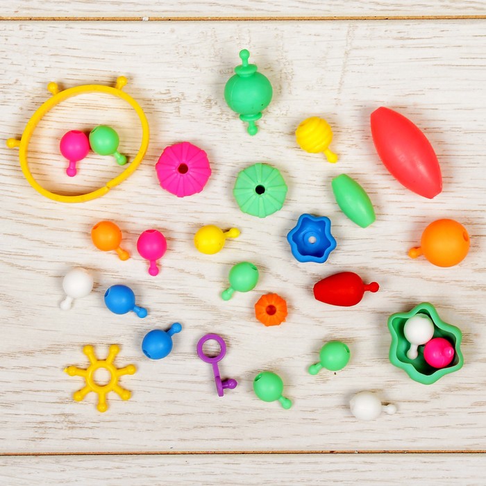 Набор бусин и элементов для создания украшений, основа под браслет, 50 гр