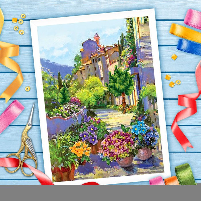 Вышивка лентами "Пейзаж", 25 х 35 см