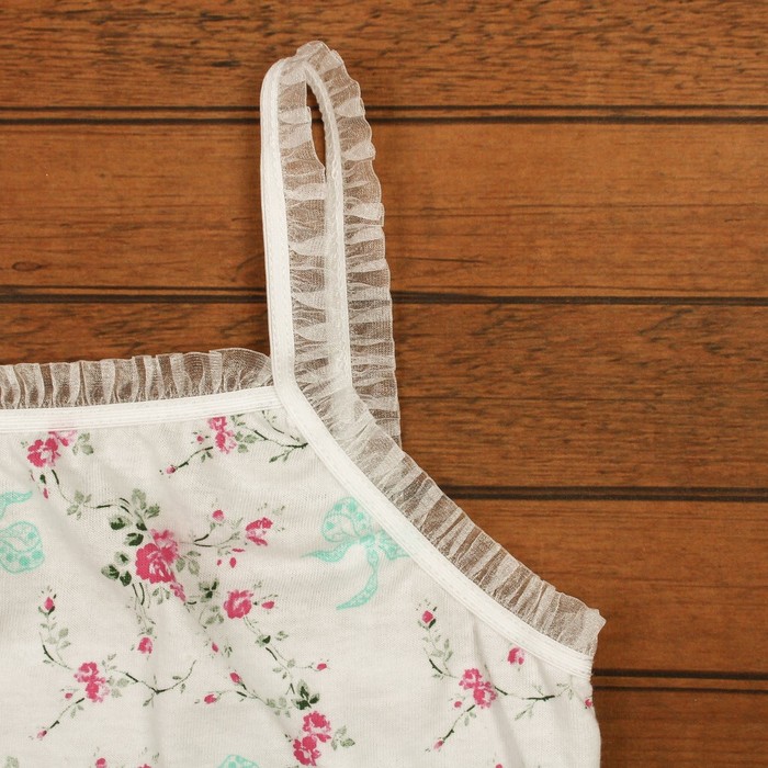 Майка (лиф) для девочки, рост 134-140 см, цвет белый, принт микс 1229-72