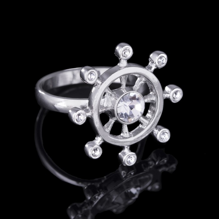 Кольцо "Рудерлис", размер 17, цвет белый в серебре