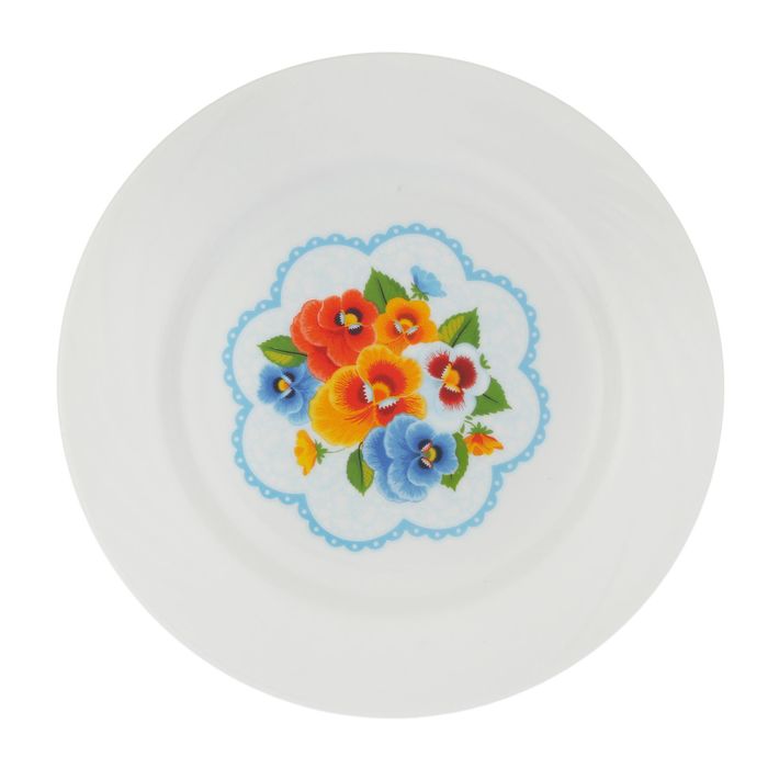 Тарелка мелкая 17,5 см "Голубка. Фиалки в кружевах"