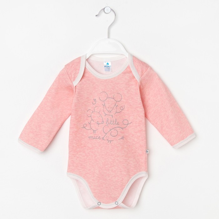 Боди детское, рост 68 см, цвет коралловый меланж 161057_М