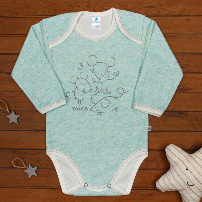 Боди детское, рост 74 см, цвет голубой меланж 161057_М