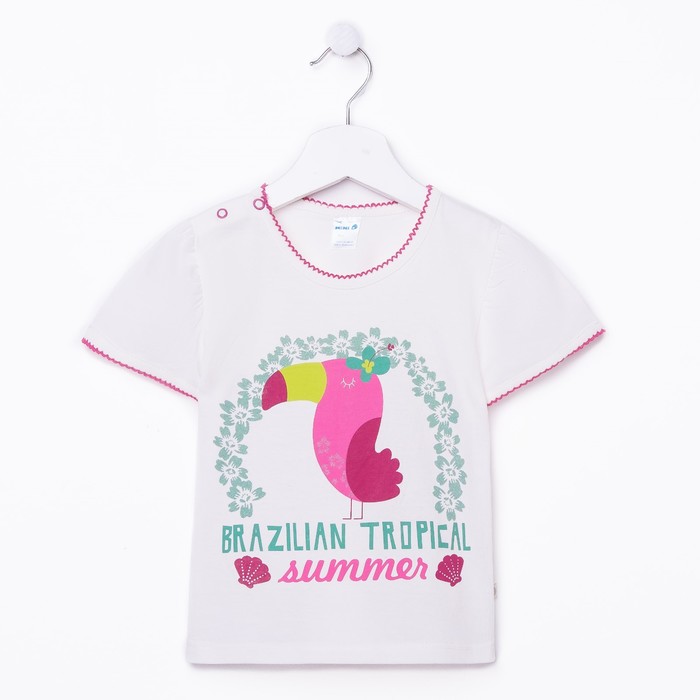 Футболка для девочки, рост 98 см, цвет белый 1720