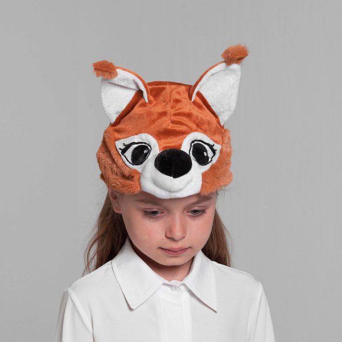 Шапка "Белка с бежевыми щеками" обхват головы 52-57см