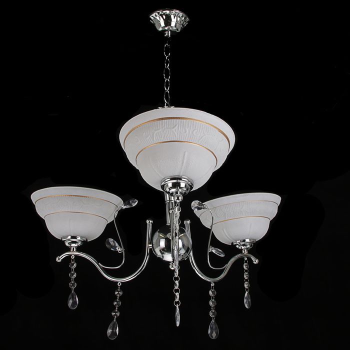 Люстра "Золотой ободок" 3 лампы E27 60W 70х70х70 см МИКС