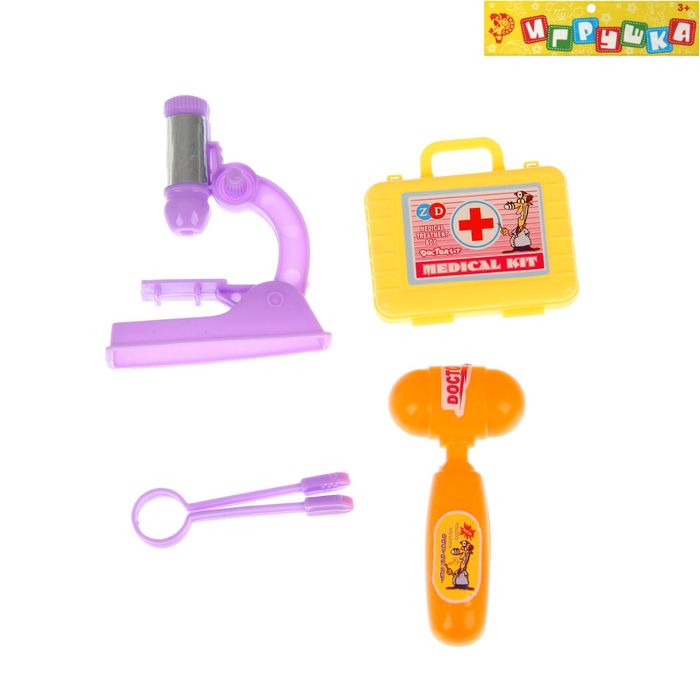 Набор доктора "Маленький профессор", 4 предмета, МИКС