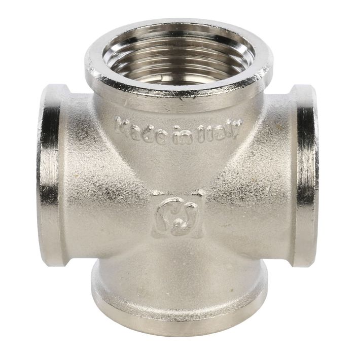 Крестовина STOUT, никелированная, внутренняя/внутренняя резьба 1", SFT-0031-000001