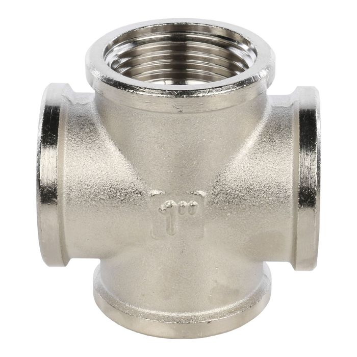 Крестовина STOUT, никелированная, внутренняя/внутренняя резьба 1", SFT-0031-000001