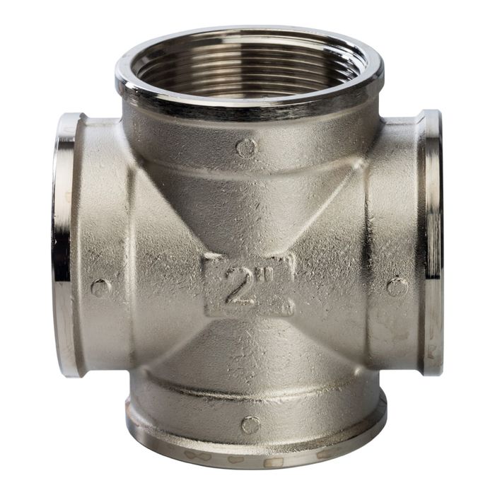 Крестовина STOUT, никелированная, внутренняя/внутренняя резьба 2", SFT-0031-000002