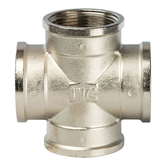 Крестовина STOUT, никелированная, внутренняя/внутренняя резьба 1"1/2, SFT-0031-000112