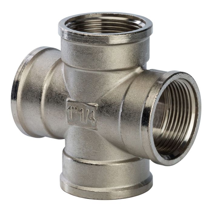 Крестовина STOUT, никелированная, внутренняя/внутренняя резьба 1"1/4, SFT-0031-000114