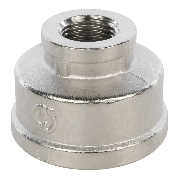 Муфта STOUT, переходная никелированная, внутренняя/внутренняя резьба 1"1/2х3/4"