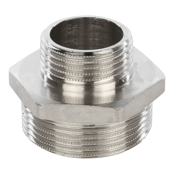 Ниппель STOUT SFT-0004-001121, переходной никелированный, наружная/наружная резьба 1"1/2х1" 243995
