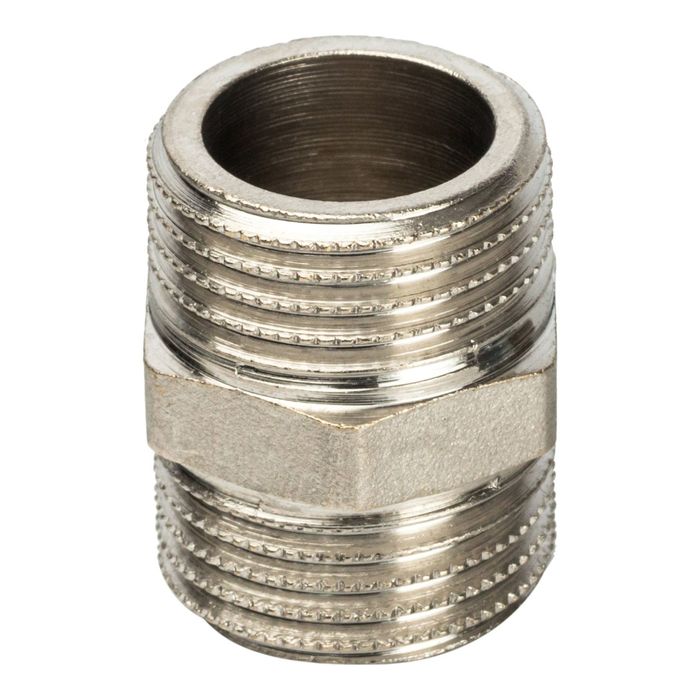 Ниппель STOUT SFT-0004-001212, никелированный, наружная/наружная резьба 1/2"