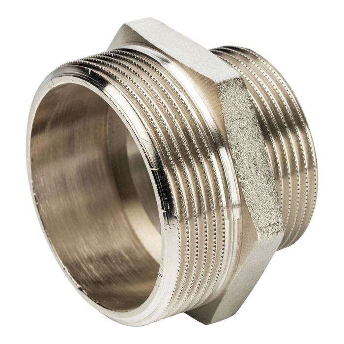 Ниппель STOUT SFT-0004-002112, переходной никелированный, наружная/наружная резьба 2"х1"1/2 243996
