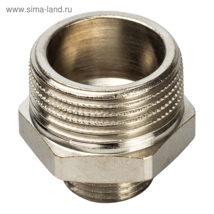 

Ниппель переходной STOUT SFT-0004-003438, 3/4"x3/8", наружная резьба, никелированная латунь