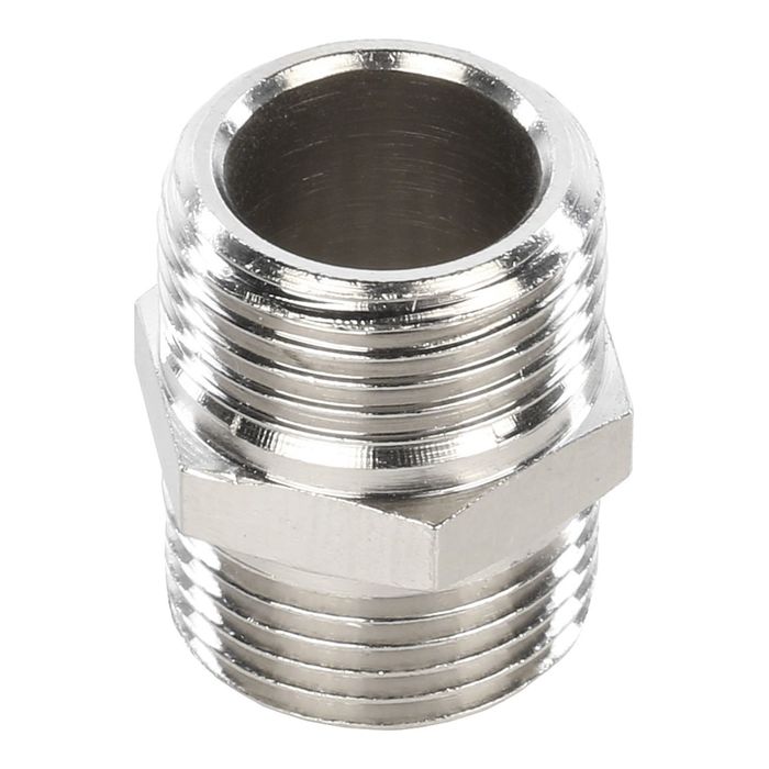 Ниппель STOUT SFT-0004-003838, никелированный, наружная/наружная резьба 3/8"