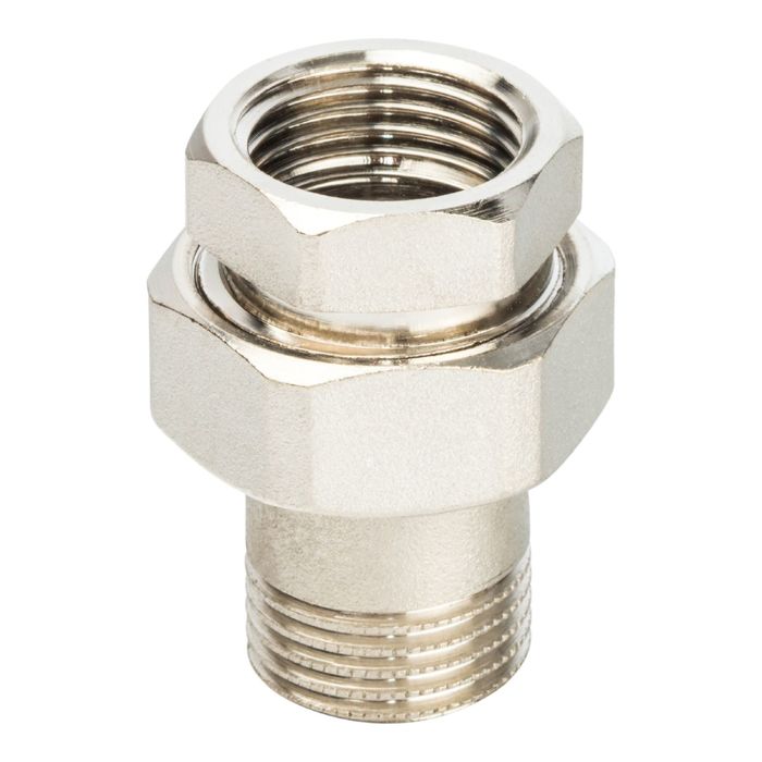 Разъемное соединение STOUT, никелированное, "американка", ВН резьба с уплотнением 1/2"