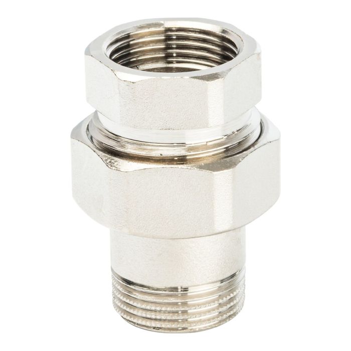 Разъемное соединение STOUT, никелированное, "американка", ВН резьба с уплотнением 3/4"