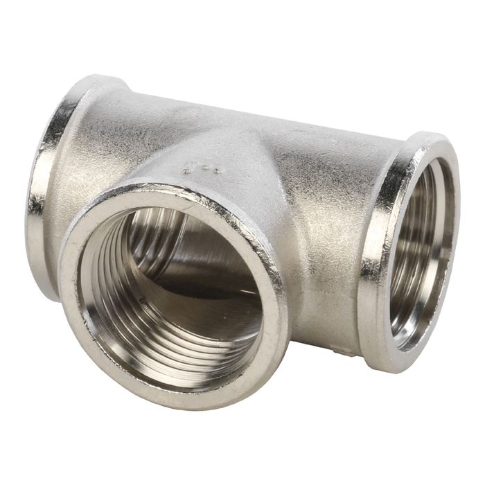Тройник STOUT SFT-0020-000001, никелированный, внутренняя/внутренняя резьба 1"