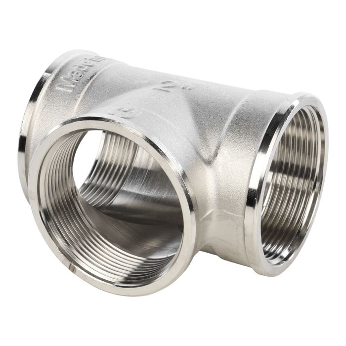 Тройник STOUT SFT-0020-000002, никелированный, внутренняя/внутренняя резьба 2"