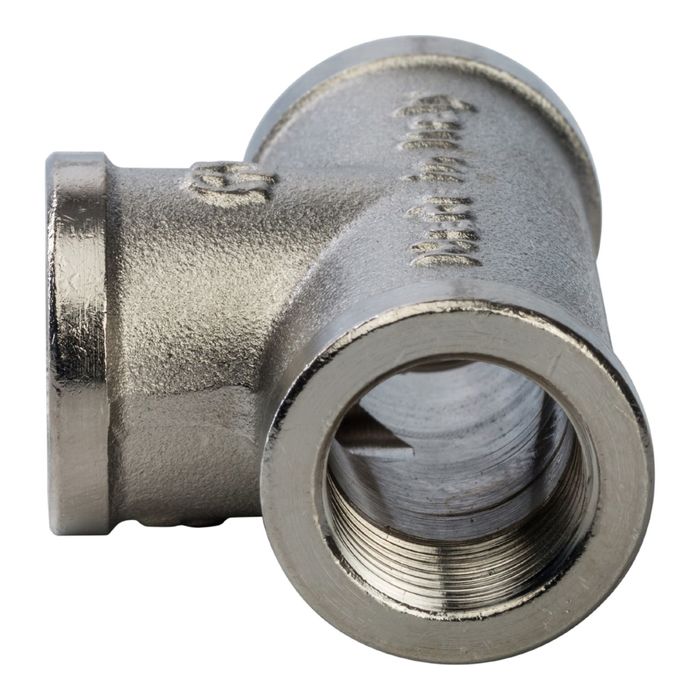 Тройник STOUT SFT-0020-000038, никелированный, внутренняя/внутренняя резьба 3/8"