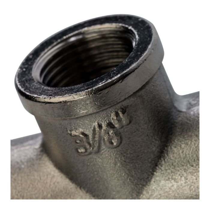 Тройник STOUT SFT-0020-000038, никелированный, внутренняя/внутренняя резьба 3/8"