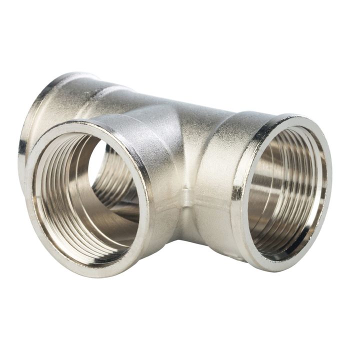 Тройник STOUT SFT-0020-000114, никелированный, внутренняя/внутренняя резьба 1"1/4