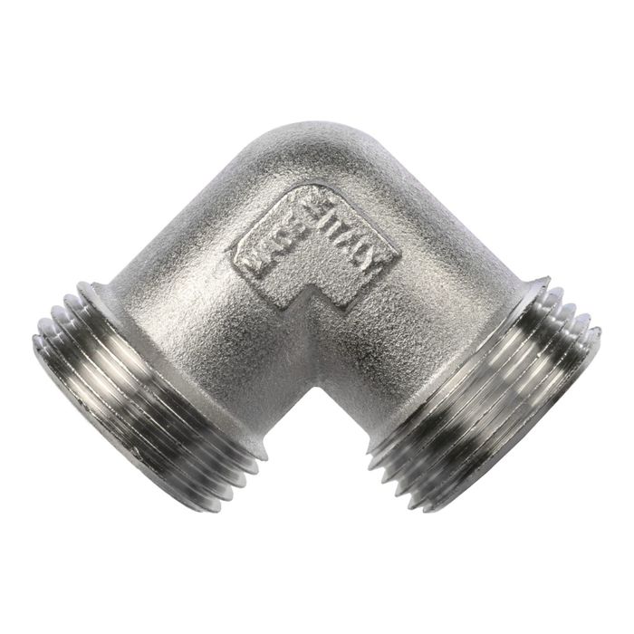 Угольник STOUT, никелированный, наружная/наружная резьба 1", SFT-0010-000001