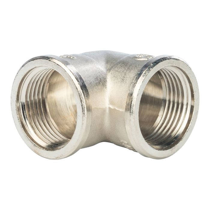 Угольник STOUT, никелированный, внутренняя/внутренняя резьба 1", SFT-0014-000001