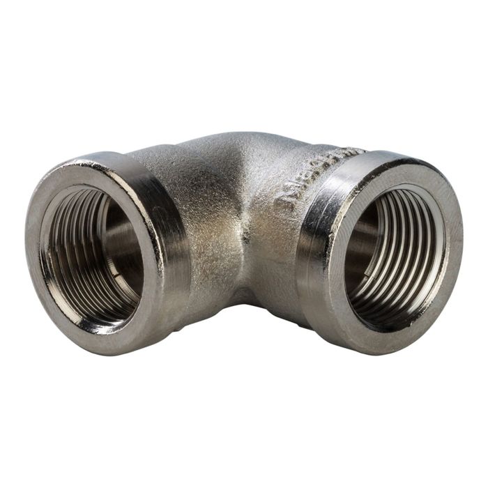 Угольник STOUT, никелированный, внутренняя/внутренняя резьба 3/8", SFT-0014-000038