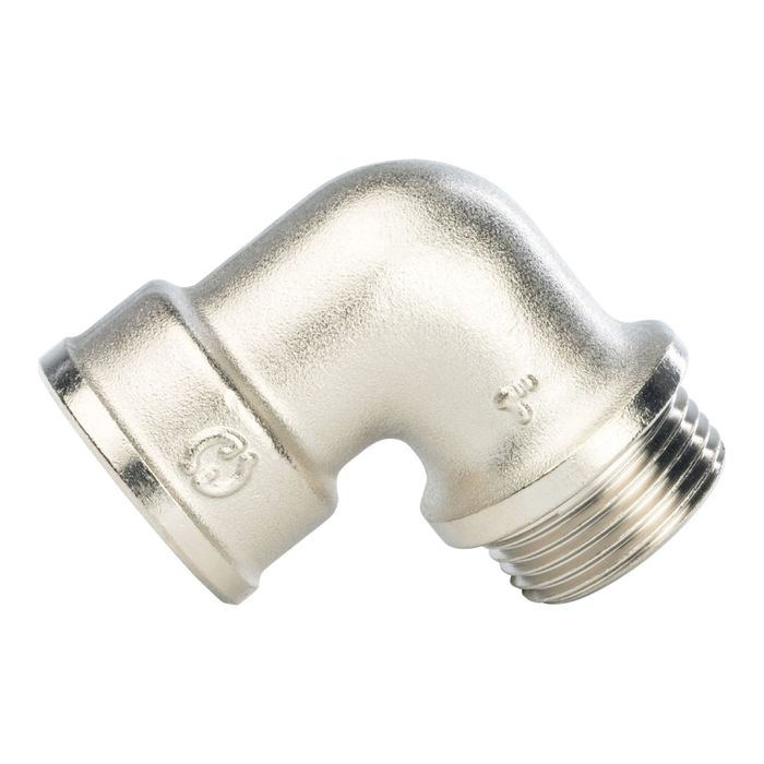 Угольник STOUT, с упором, никелированный, наружная/внутренняя резьба 1", SFT-0016-000001