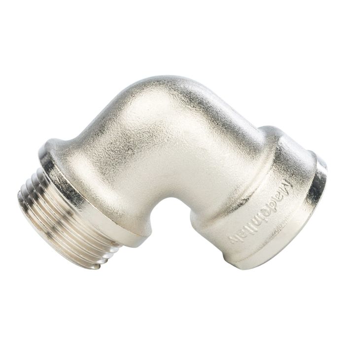 Угольник STOUT, с упором, никелированный, наружная/внутренняя резьба 1", SFT-0016-000001