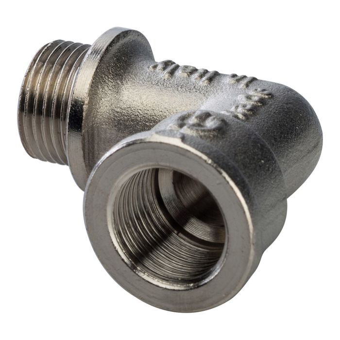 Угольник STOUT, с упором, никелированный, наружная/внутренняя резьба 3/8", SFT-0016-000038