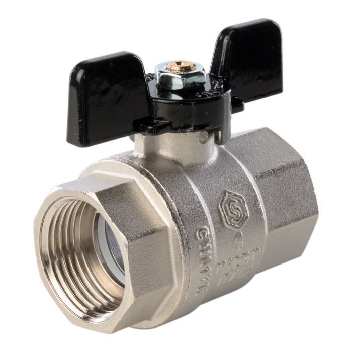 Кран шаровой STOUT, полнопроходной, ВР/ВР 1", ручка бабочка, SVB-0002-000025