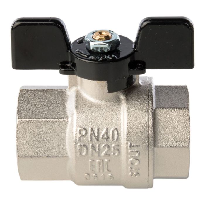 Кран шаровой STOUT, полнопроходной, ВР/ВР 1", ручка бабочка, SVB-0002-000025