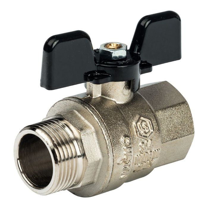 Кран шаровой STOUT, полнопроходной, ВР/НР 3/4", ручка бабочка, SVB-0004-000020