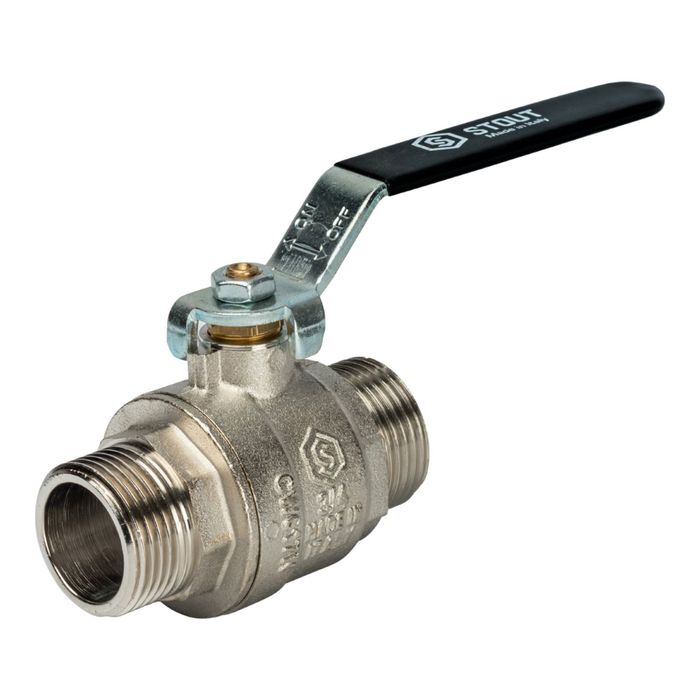 Кран шаровой STOUT, полнопроходной, НР/НР 3/4", ручка рычаг, SVB-0005-000020