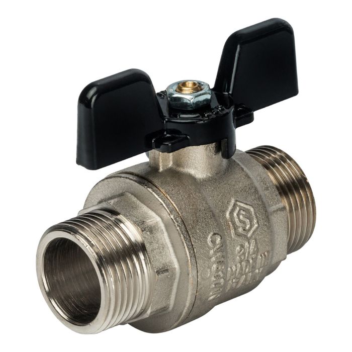 Кран шаровой STOUT, полнопроходной, НР/НР 3/4", ручка бабочка, SVB-0006-000020