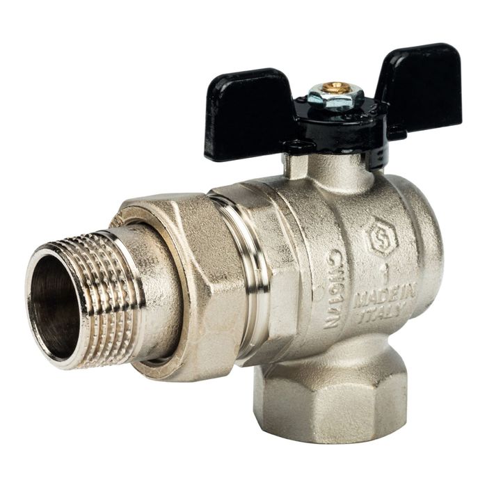 Кран шаровой STOUT, полнопроходной с "американкой", ВР/НР 1", ручка бабочка