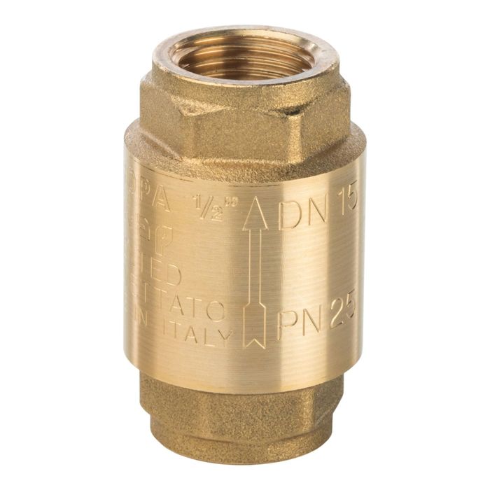 Обратный клапан STOUT, 1/2", пружинный, муфтовый, с металлическим седлом, SVC-0001-000015