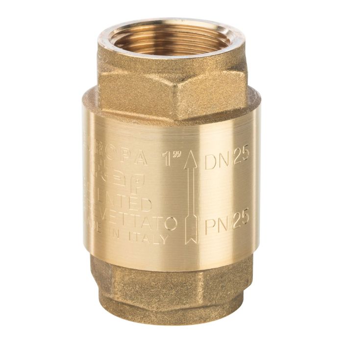 Обратный клапан STOUT, 1", пружинный, муфтовый, с металлическим седлом, SVC-0001-000025