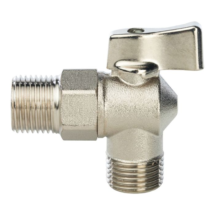 Кран шаровой STOUT, 1/2", угловой, для стиральных машин, SVB-0023-001515