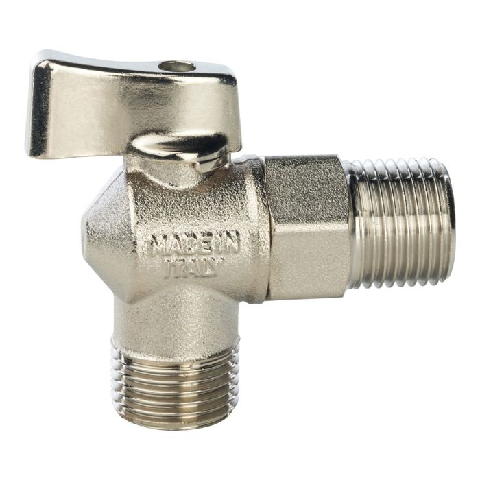 Кран шаровой STOUT, 1/2", угловой, для стиральных машин, SVB-0023-001515